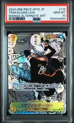 One Piece Card PSA10 Trafalgar Law OP10-119 Comic Parallel 2024 Japanese - Image 2