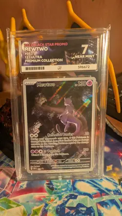 Pokemon TCG 2023 Black Star Promo Mewtwo #52 151 Ultra Ace Grade 7 Near Mint. - Image 1