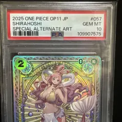 One Piece Card PSA10 Shirahoshi OP11-057 SR 2025 Japanese - Image 2