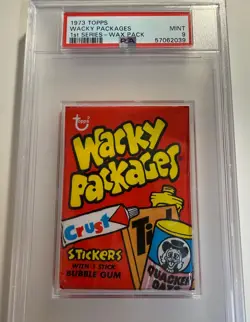 1973 Topps Wacky Packages 1st Series unopened wax pack PSA 9 Mint - Image 1