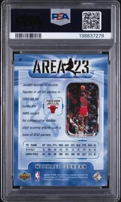 1998-99 Upper Deck Ionix MICHAEL JORDAN Area 23 #A9 Bulls PSA 9 - Image 2