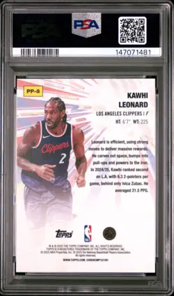 2025 TOPPS POWER PLAYERS #PP-8 KAWHI LEONARD PSA 10 - Image 2