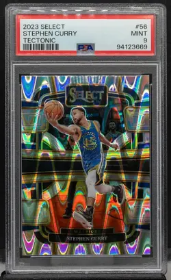 2023 STEPHEN CURRY Panini Select #56 Tectonic Prizm PSA 9 Warriors - Image 1