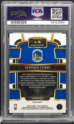 2023 STEPHEN CURRY Panini Select #56 Tectonic Prizm PSA 9 Warriors - Image 2