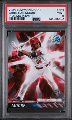 2024 Bowman Draft Christian Moore 1st Bowman Plasma Power #PP4 LA Angels PSA 9 - Image 1