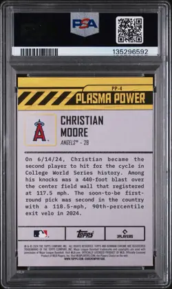 2024 Bowman Draft Christian Moore 1st Bowman Plasma Power #PP4 LA Angels PSA 9 - Image 2