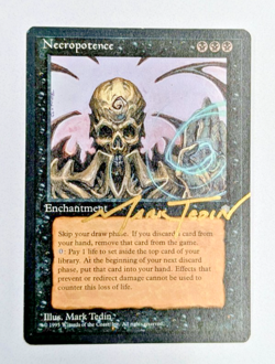 MTG ICE AGE Necropotence SIGNED IN GOLD BY MARK TEDIN - Image 1