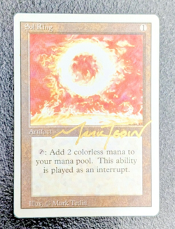 MTG REVISED Sol Ring SIGNED IN GOLD BY MARK TEDIN - Image 1