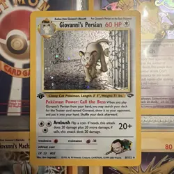 Pokemon TCG Giovanni's Persian 8/132 Gym Challenge Holo Rare 1st Edition LP - Image 1