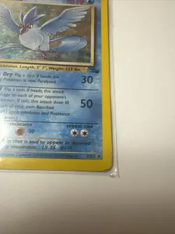 Pokemon Articuno Card 2/62 Fossil Unlimited Edition Holo, 1999, Played - Image 3