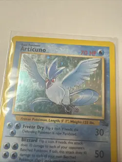 Pokemon Articuno Card 2/62 Fossil Unlimited Edition Holo, 1999, Played - Image 4
