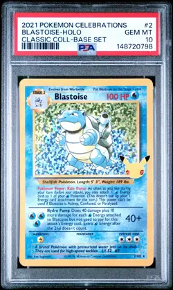 2021 Pokemon Celebrations Classic Collection #2 Blastoise-Holo PSA10 - Image 1