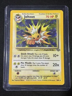 Pokemon TCG Jolteon 4/64 Jungle Holo Rare 70 HP Stage 1 English Wizards - Image 1