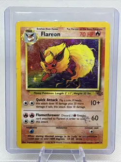 Pokemon TCG Flareon Jungle 3/64 Holo Unlimited Holo Rare 1999 HP POOR - Image 1