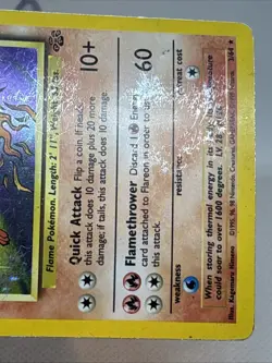 Pokemon TCG Flareon Jungle 3/64 Holo Unlimited Holo Rare 1999 HP POOR - Image 4