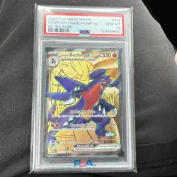 2025 Pokemon Destined Rivals Cynthia’s Garchomp EX #215/182 Ultra Rare PSA 10 - Image 1