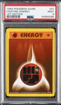 1999 POKEMON BASE SET 1ST EDITION #97 FIGHTING ENERGY PSA 9 - Image 1