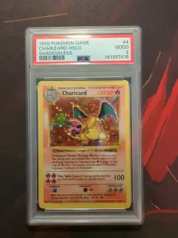 Pokemon Charizard Base Set Shadowless Holo Rare #4/102 1999 English PSA 2 - Image 1