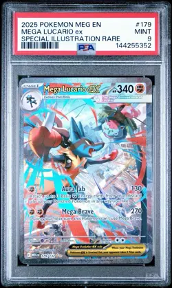 2025 POKEMON MEG EN-MEGA EVOLUTION #179 MEGA LUCARIO EX PSA 9 - Image 1