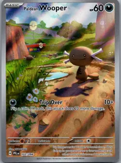 Paldean Wooper 102/094 Illustration Rare Phantasmal Flames Pokemon Holo NM - Image 1