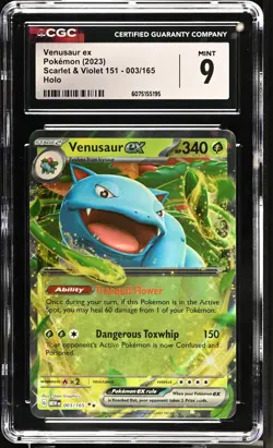 Venusaur EX 003/165 Holo Scarlet & Violet 151 Pokemon CGC 9 Mint - Image 1