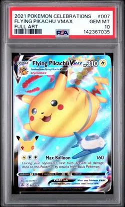 2021 Pokemon Celebrations #007 Flying Pikachu Vmax PSA10 - Image 1