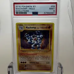 2016 Pokemon XY: Evolutions - #59/108 Machamp Holo - PSA 9 Card MINT - Image 1