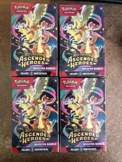 Pokemon TCG Ascended Heroes Booster Bundles X4 4X Lot 4 Factory Sealed In Hand - Image 1