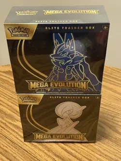 Pokemon TCG Mega Evolutions ETBs Lucario And Gardevoir Set of 2 Factory Sealed - Image 1