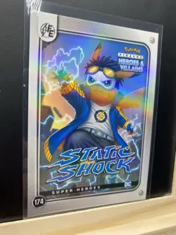 Pikachu as Static Shock Holo Heroes & Villains Flash Edition Non-Pokemon Fan Art - Image 5