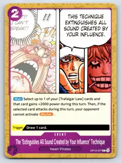 One Piece - OP12-077 - The "Extinguishes All Sound Created by Your Influence" - Image 1