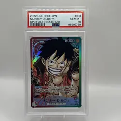 PSA 10 Monkey D. Luffy (Alt Art) OP01-003 ROMANCE DAWN - ONE PIECE Japanese 2022 - Image 1