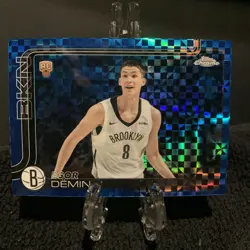 2025-26 Topps Chrome Egor Demin BLUE X-Fractor SP Redemption RC #358 Nets - Image 1