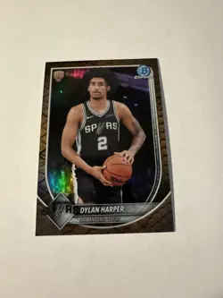 2025-26 Bowman Chrome Dylan Harper RC Rookie Card Reptilian Refractor SP - Image 1