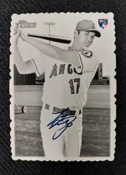 SHOHEI OHTANI Deckle Edge Rookie Card #1 SP 2018 Topps Heritage High # Baseball - Image 1