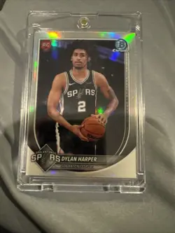 2025/26 Bowman Chrome Dylan Harper Red Rookie Refractor SP Spurs RC - Image 1