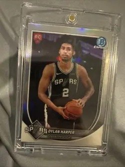 2025/26 Bowman Chrome Dylan Harper Red Rookie Refractor SP Spurs RC - Image 3