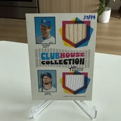 2026 Topps Heritage Clubhouse Collection Dual Relic Bobby Witt Jr & Brett /77 SP - Image 1