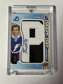 2016-17 SP Game Used - Draft Day Marks Rookies Brayden Point COMPLETED NAME - Image 2