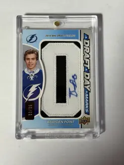 2016-17 SP Game Used - Draft Day Marks Rookies Brayden Point COMPLETED NAME - Image 3