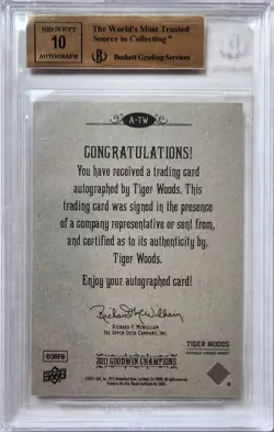 2011 UD Goodwin Champions Tiger Woods Auto BGS 9.5 SP - Image 2