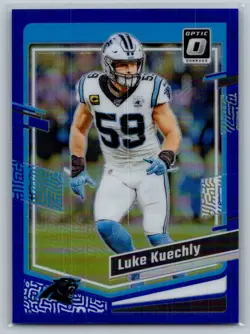 2023 Panini Donruss Optic SP Luke Kuechly Blue Holo Prizm /199 Panthers - Image 1