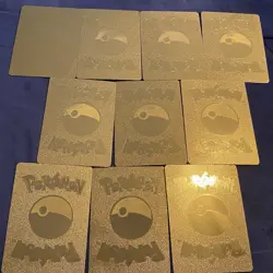 Pokemon fake Gold Foil Fan Art Cosplay lot of 10 textured Collector Cards - Image 5