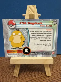 Pokemon 1999 Topps TV Psyduck Vintage Non-Holo Black Logo Card - Image 3