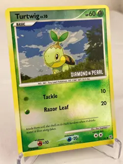 Turtwig - Diamond & Pearl 103/130 Burger King Reverse Holo Pokemon Card - LP / M - Image 2