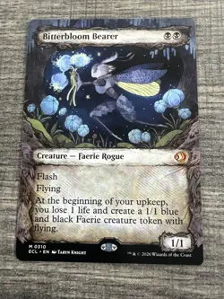 1x Bitterblossom Bearer Showcase NM Magic MTG Lorwyn Eclipsed x1 - Image 1