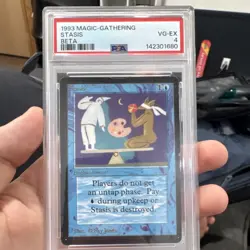 Wizards Stasis Beta 1993 Blue Rare Enchantment PSA 4 Magic: The Gathering - Image 1