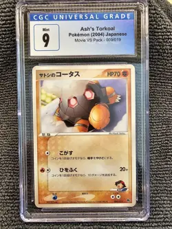 Pokemon Card Ash's Torkoal 009/019 Movie Comm. VS Pack CGC 9 MINT - Image 1