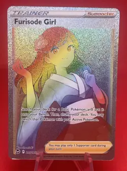 Furisode Girl Rainbow Full Art Secret Rare 205/195 NM Silver Tempest Pokemon LP - Image 1