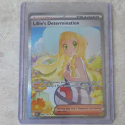 Pokemon Lillie's Determination Full Art Trainer Holo 184/132 Me01 Rare - Image 1